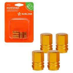 Колпачки на шинный вентиль K-1, золотые, металл, 4 шт. (AVC10)