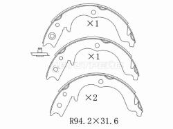 Колодки тормозные барабанные (Сзади/ Стояночный тормоз) Mitsubishi Lancer 07-17 / Outlander 05-12
