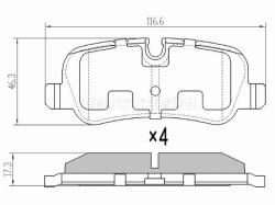 Колодки тормозные (Сзади) Land Rover Discovery 04-17 / Range Rover 02-12 / Range Rover Sport 05-13