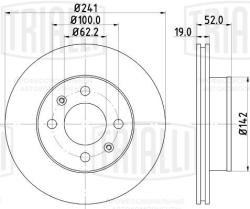 Диск торм. для а/м Hyundai Accent II (00-) TagAZ перед. d=241 (перф/слот/окраш) (DF 271s) PRO