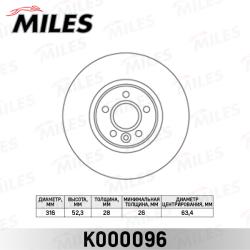 K000096 Диск тормозной FORD GALAXY/S-MAX/VOLVO S60/S80/V70/XC70 передний D 316мм.