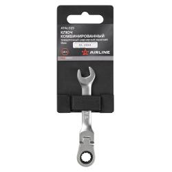 Ключ комбинированный трещоточный шарнирный короткий 8мм PRO пласт.подвес (ATAL023)