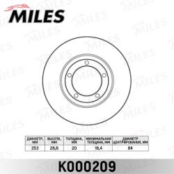 K000209 Диск тормозной HYUNDAI H1/H100/PORTER передний вент.D 253мм.