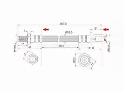 Шланг тормозной задний (Таиланд) TOYOTA LAND CRUISER PRADO 96-02 промежуточный