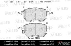 E100236 Колодки тормозные INFINITI FX35/45 03-/NISSAN MURANO 05- передние SemiMetallic