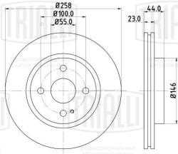 Диск торм. для а/м Mazda 2 (07-) перед. d=258 (окраш.) (DF 073409)