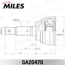 GA20470 ШРУС TOYOTA CELICA 2.0 85-90 нар.