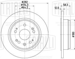 Диск торм. для а/м Honda Stream (01-) зад. d=282 (окраш.) (DF 190126)