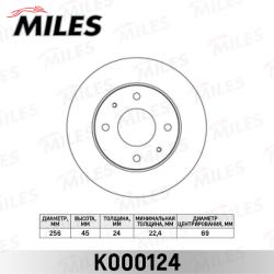 Диск тормозной MITSUBISHI GALANT 88>04/CARISMA 95>06/VOLVO S40 95>04 передний K000124