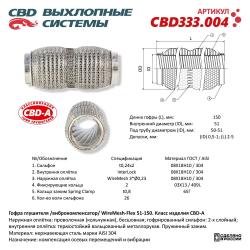 Гофра глушителя повышенной гибкости WireMesh-Flex 51-150. CBD333.004