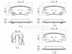 Колодки тормозные (Сзади) Hyundai Sonata 19-23 / Tucson 21- / Kia K5 10-13