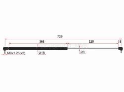 Амортизатор капота Toyota Camry (XV30) 01-06 / Camry UAE/USA 01-06 (Справа=Слева)