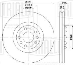 Диск торм. для а/м Audi A8 (98-) перед. d=323 (окраш.) (DF 084517)