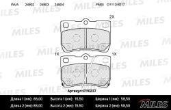 E110237 Колодки тормозные LEXUS GS 3.0-4.6 05-/IS 2.2-2.5 05- задние SemiMetallic