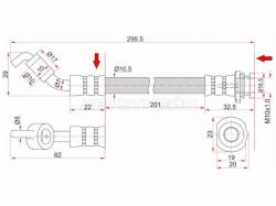 Шланг тормозной задний (Таиланд) NISSAN PRESAGE/TEANA 03-08 LH
