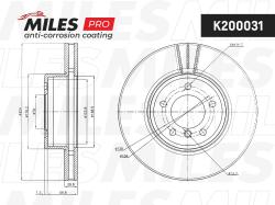 Диск тормозной BMW E60/61 2.0-3.0 03- передний вент. с покрытием K200031