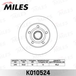 Диск тормозной AUDI A4 1.6-2.8 95-01 задний D 245мм. K010524