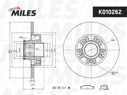 Диск тормозной NISSAN PRIMASTAR/OPEL VIVARO/RENAULT TRAFIC 01- задний с подш. K010262
