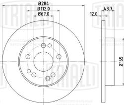 Диск торм. для а/м Mercedes E (W124) (89-) перед. d=284 (окраш.) (DF 265317)