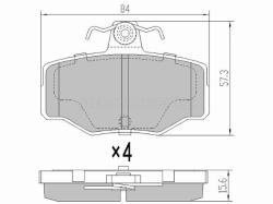 Колодки тормозные (Сзади) Nissan Almera 95-06 / LADA Kalina 13-18 / Nissan Bluebird Sylphy 00-05 / P