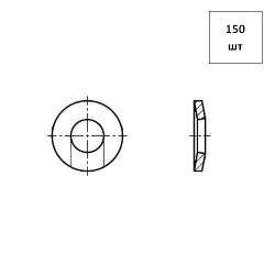 Шайба зажимная D 16х39 x 4 DIN 6796 оц. 150шт FORTLUFT sts032285