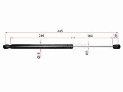 Амортизатор крышки багажника Suzuki SX4 06-16 / Fiat Sedici 09-11 (Справа=Слева)
