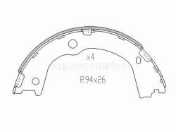 Колодки тормозные барабанные (Сзади/ Стояночный тормоз) Hyundai Santa Fe 09-12 / Kia Sorento 09-21