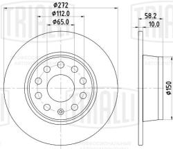TRIALLI DF 051308 Диски тормозные для автомобилей Skoda Octavia A7 (20-)  /  Karoq (17-) задние d=272