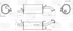 TRIALLI EMM 0368 Глушитель для автомобилей Chevrolet Aveo (02-) 1.2i/1.4i основной (короткая труба) (алюминизированная сталь)
