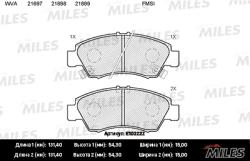 E100222 Колодки тормозные HONDA CIVIC 1.3-1.6 91-01/JAZZ 1.2/1.4 02- перед. SemiMetallic