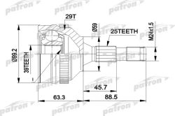 ШРУС PCV1281A