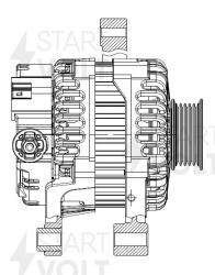 Генератор для а/м Geely MK Cross (06-) 1.5i 90A (LG 2709)