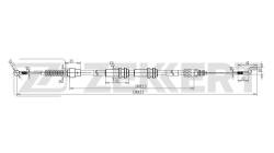 Трос стояночного тормоза задн. лев./прав. VW California V 11- Multivan V 05- Transporter V 06- bz-1083