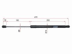 Амортизатор крышки багажника Opel Vectra 95-03 (Справа=Слева)