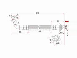 Шланг тормозной задний (Таиланд) TOYOTA 4RUNNER/FJ CRUISER/HILUX SURF/LAND CRUISER PRADO RH