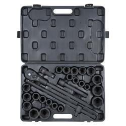 Набор головок ударных 3/4"DR L=56мм, 26пр. (22-50мм, дюйм. размеры 7/8"-2") пласт.кейс (ATAS402)