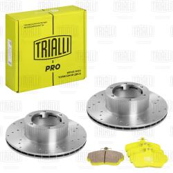 Комплект торм. дисков и колодок для а/м ГАЗ 3302 перед. (перф + керам) (BK 445) PRO