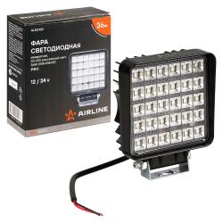 Фара светодиодная квадратная, 30LED, рассеянный свет, 36Вт, 108х108х47мм, 12/24В, PRO (ALED0102)