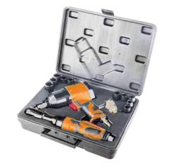 Гайковерт пневм.ударн. композит. 1/2"DR 330Нм, трещотка пневм. 1/2"DR 80Нм PRO 17пр. кейс (ATBR089)