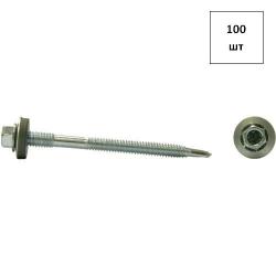 Саморез для с/панел. 6,3/ 5,5 х 135 Гол.SW+EPDM оц. (ПО МЕТАЛ.) 100шт FORTLUFT sts029749