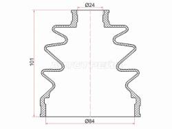 Пыльник шруса наружный TOYOTA CAMRY SV32 90-92/MITSUBISHI GALANT 83-96 (2 хомута. резина)