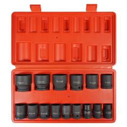 Набор головок ударных 1/2"DR L=38мм, 15пр. (10-32мм) пласт.кейс. (ATAS076)