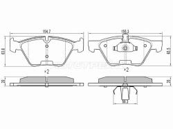 Колодки тормозные (Спереди) BMW 3-Series 05-14 / 5-Series 03-10 / X1 09-15 / Z4 09-17