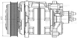 Компрессор кондиц. для а/м УАЗ 3163 "Патриот" (2016-) (тип ERAE) (LCAC 0305)