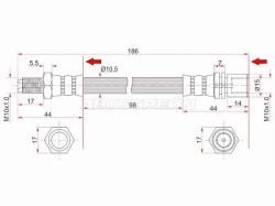 Шланг тормозной передний (Таиланд) TOYOTA LAND CRUISER 80-99 LH=RH (колесо)
