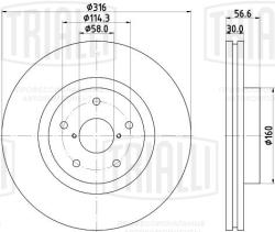 Диск торм. для а/м Subaru Tribeca (05-)/Outback (15-) перед. d=316 (окраш.) (DF 084105)