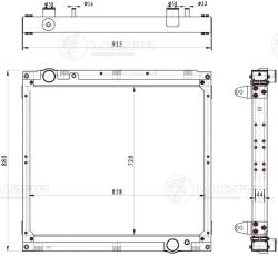 Радиатор охл. для а/м Sitrak C7H/Howo T5G с дв. MC11 (в блоке охл. 752W061000080) (LRc 3051)