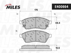 Колодки тормозные CADILLAC SRX 09- передние LowMetallic E400664