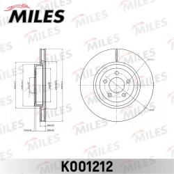 Диск тормозной передний вентилируемый CHRYSLER 300C 04- D=345 мм. (ISO 9001). k001212