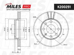 Диск тормозной CHEVROLET LANOS/DAEWOO NEXIA/ASTRA /CORSA перед. вент с покрытием K200251